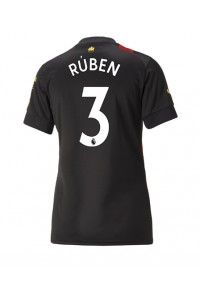 Manchester City Ruben Dias #3 Fotballdrakt Borte Klær Dame 2022-23 Korte ermer